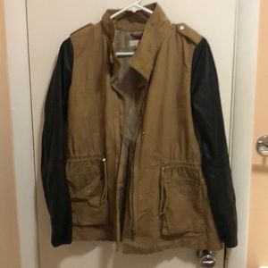 H&M jacket with leather sleeves